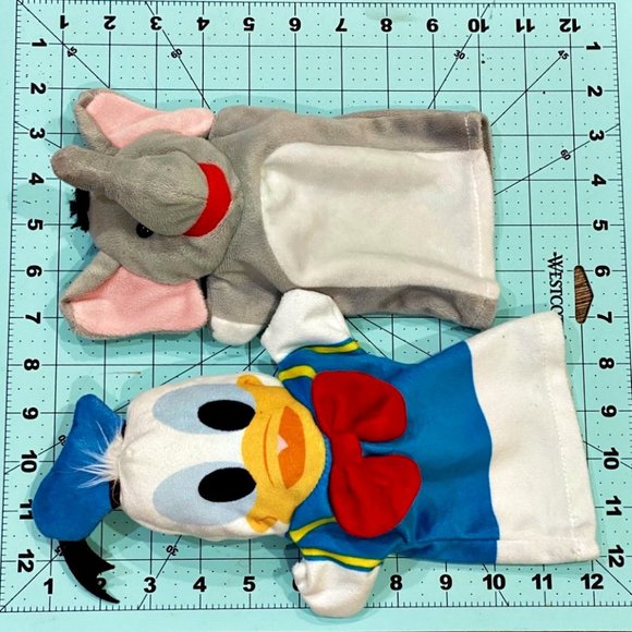 Melissa & Doug Disney Baby & Zoo Friends Hand Puppets Donald Duck / Elephant EUC - Picture 6 of 6